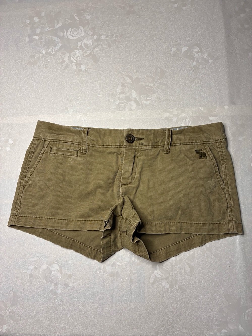 Vintage Y2K Abercrombie & Fitch Micro Mini Khaki Shorts SoCal 0 Low Rise 2000’s